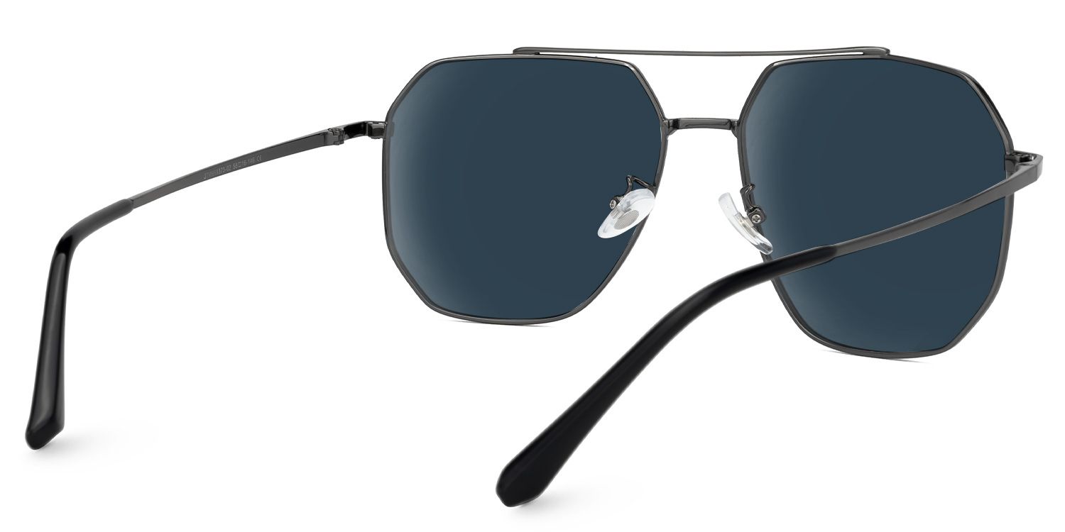 Federico - Aviator Black Sunglasses | Vooglam Side View
