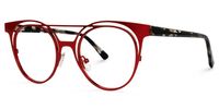 Afrodille - Round Red Eyeglasses | Vooglam Front View