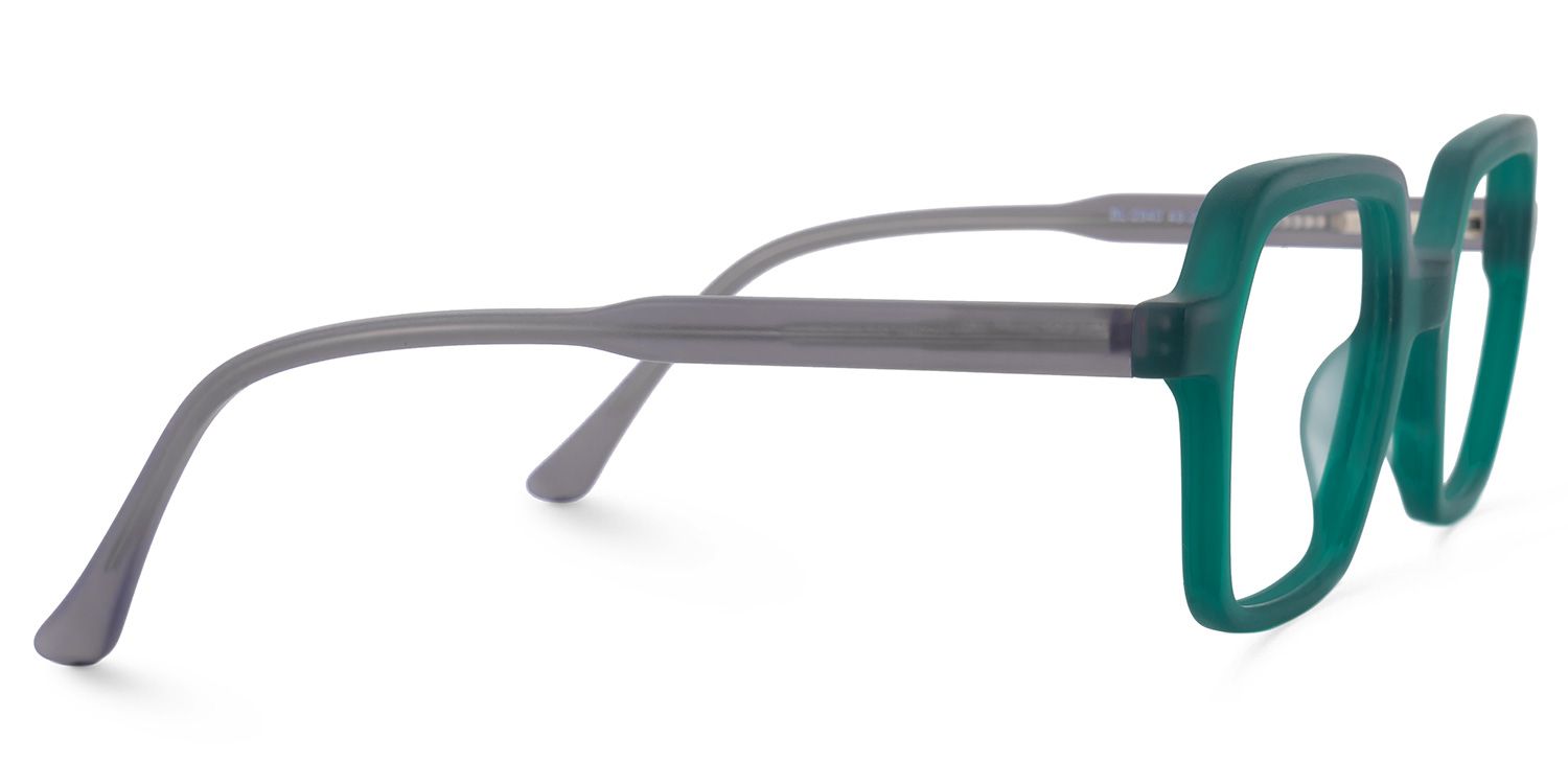 Elliena - Square Green Eyeglasses | Vooglam 4