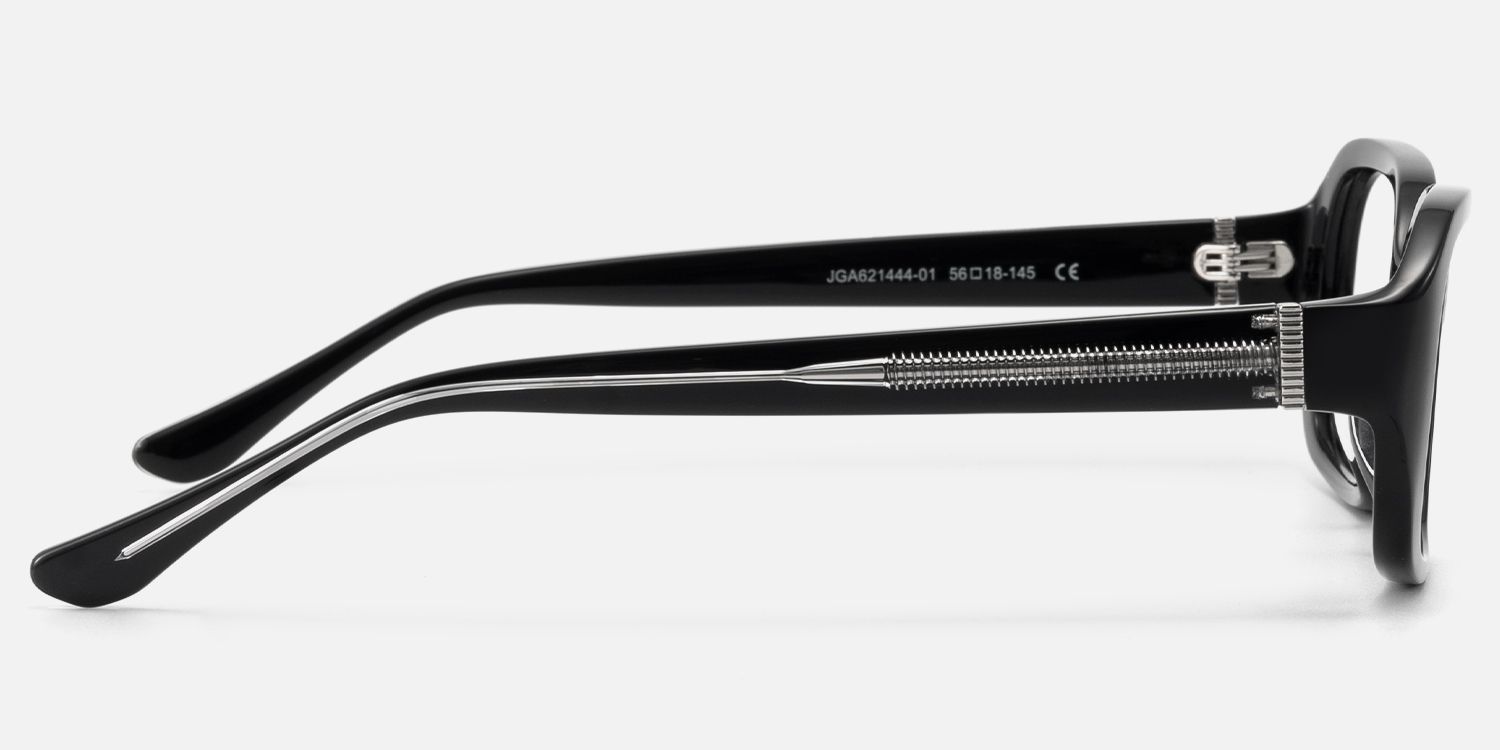 Mies - Exposed Hardware Acetate Black Frames | Vooglam Side View