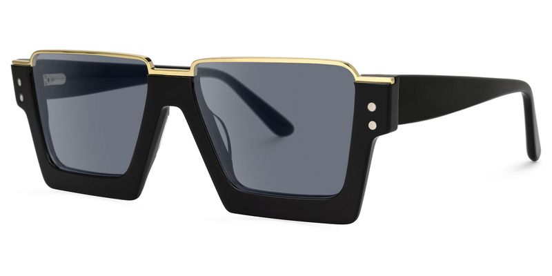 Dardhan - Rectangle Black Sunglasses