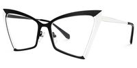 Ekram - Butterfly Black/White Eyeglasses | Vooglam Front View