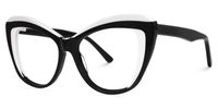 Ehren - Cat Eye White/Black Eyeglasses | Vooglam Front View