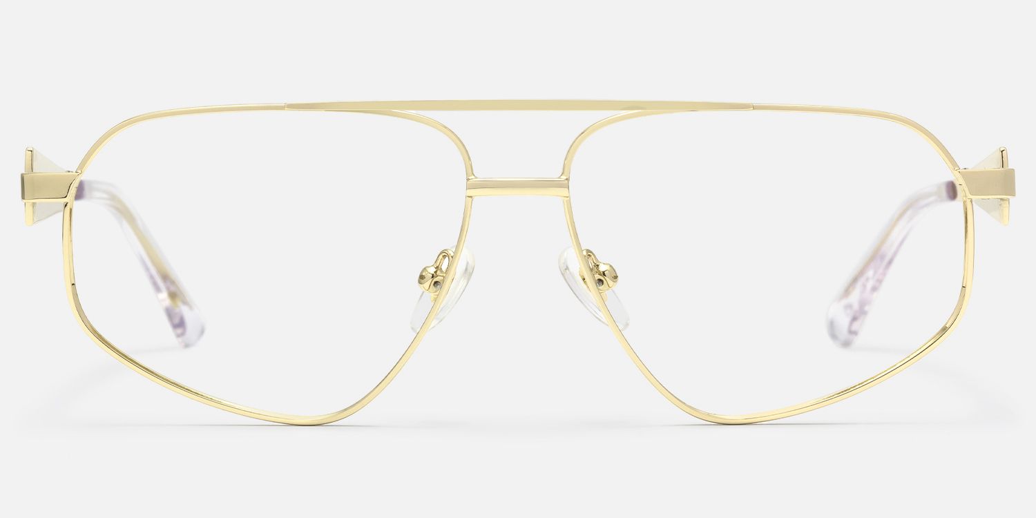 Solara - Aviator Gold Eyeglasses | Vooglam Angle View