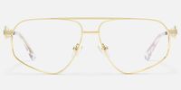 Solara - Aviator Gold Eyeglasses | Vooglam Angle View