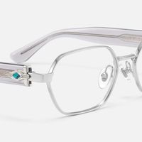 Orion - Silver & Clear Geometric Glasses | Vooglam Design Details