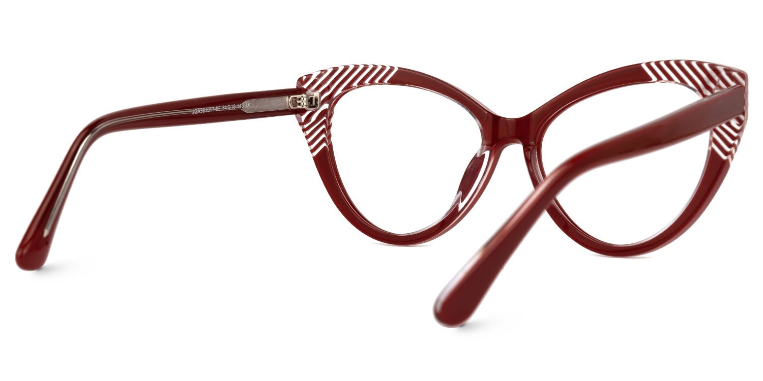 Danail - Cat Eye Red Eyeglasses | Vooglam Side View