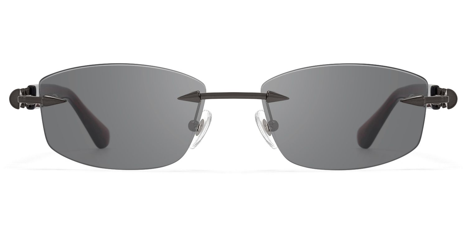 Fracture - Dark Gray Tint Rimless Sunglasses | Vooglam Product Details 1
