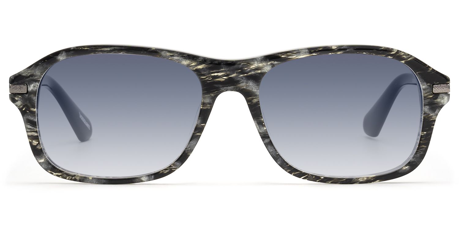 Frame Size of Albini - Black Marble Gunmetal Gradient Shades | Vooglam