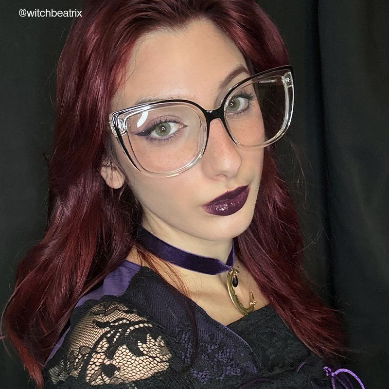 Real-world look of "Darena - Cat Eye Black/Crystal Eyeglasses" 1