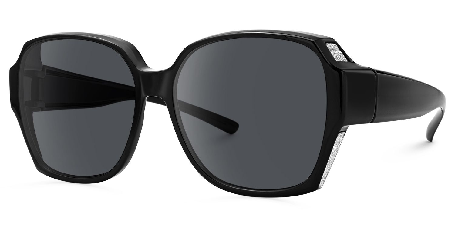 Fenton - Geometric Black Fit Over Sunglasses | Vooglam Front View