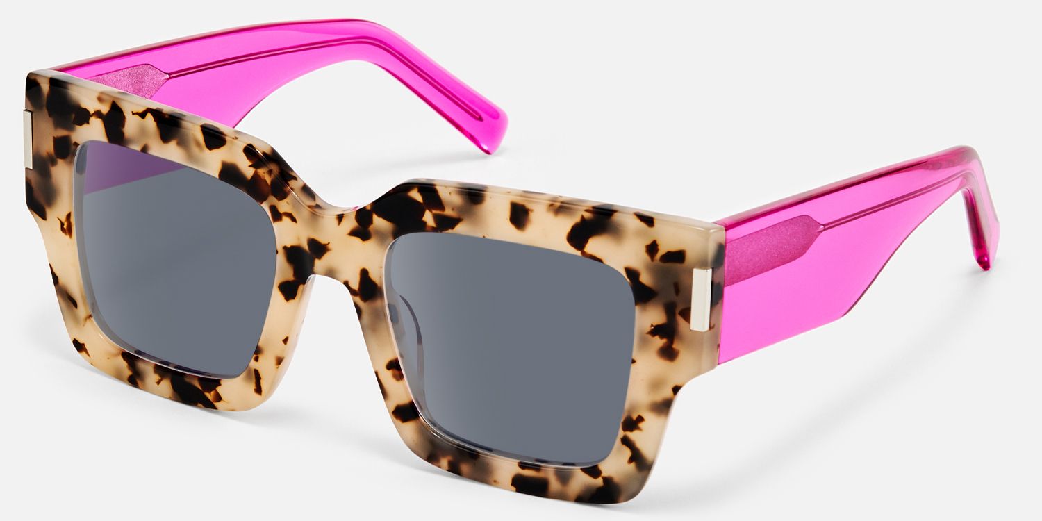 Vaeda - Bold Square Tortoise Sunglasses | Vooglam Front View