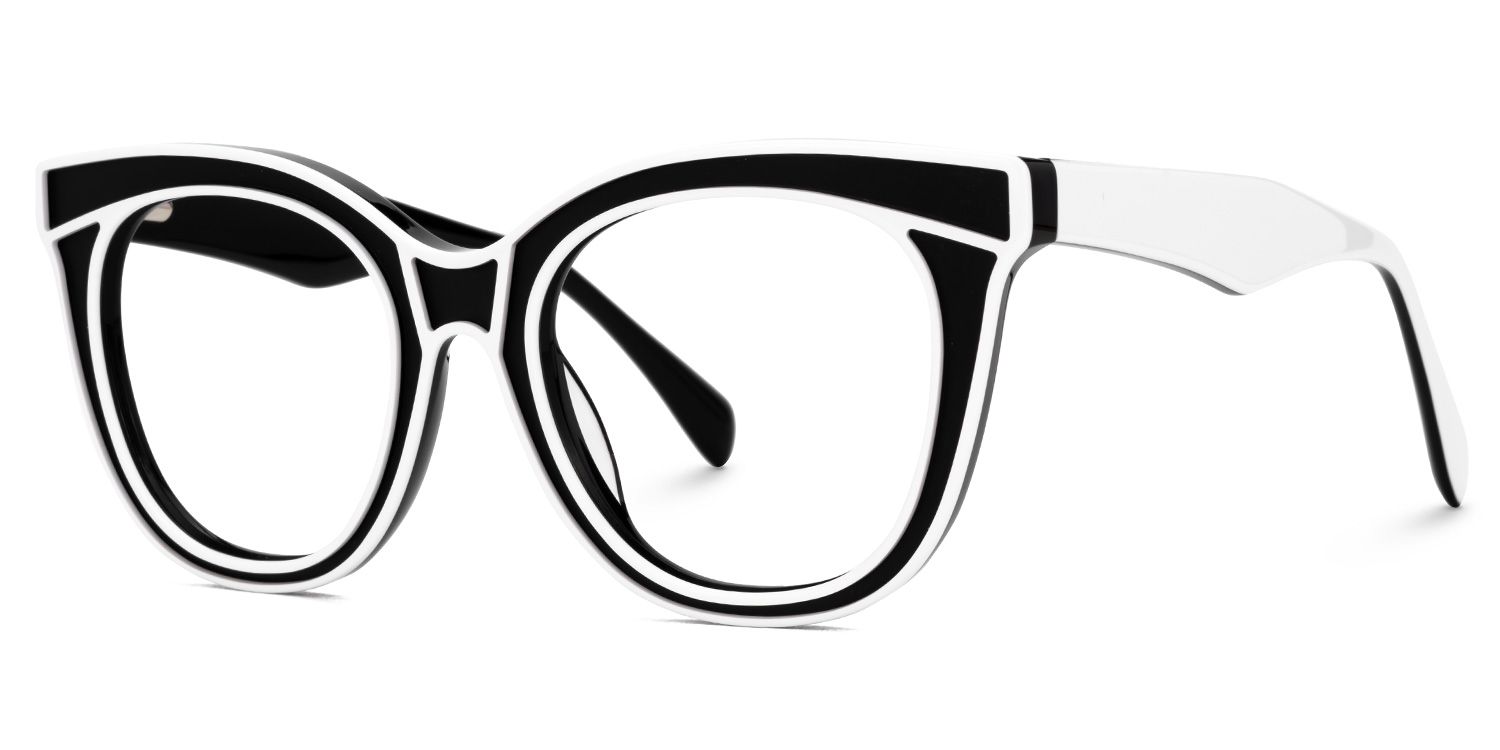 Feivel - Cat Eye Black Eyeglasses | Vooglam Front View
