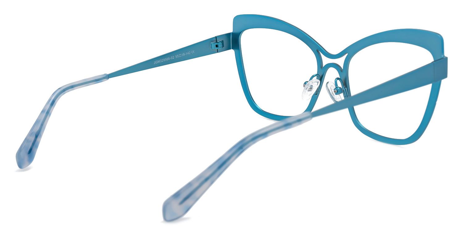 Eleuterio - Butterfly Blue Eyeglasses | Vooglam Side View