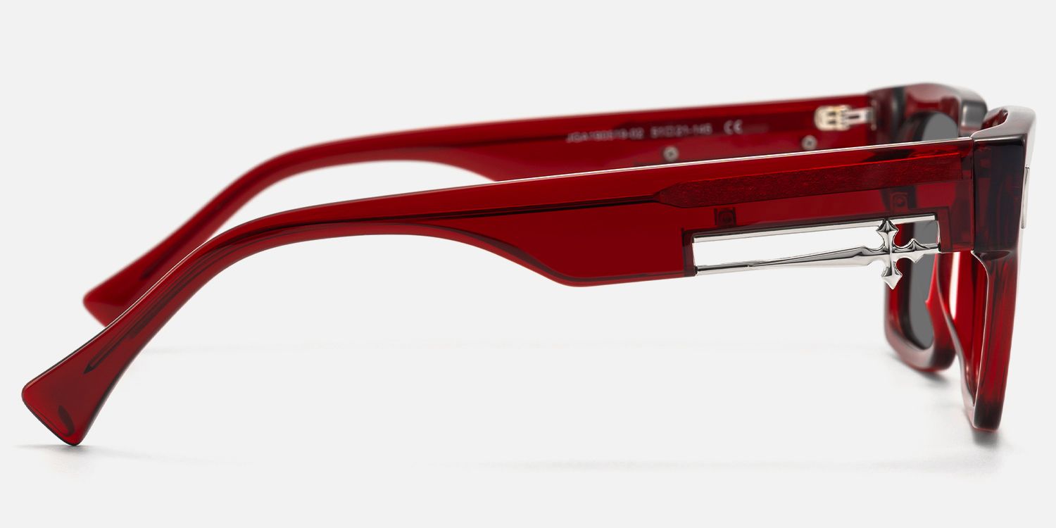 Stiletto - Rectangle Red Sunglasses product detail 3