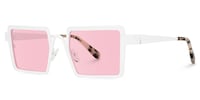 Cairbre - Rectangle White Sunglasses - 2