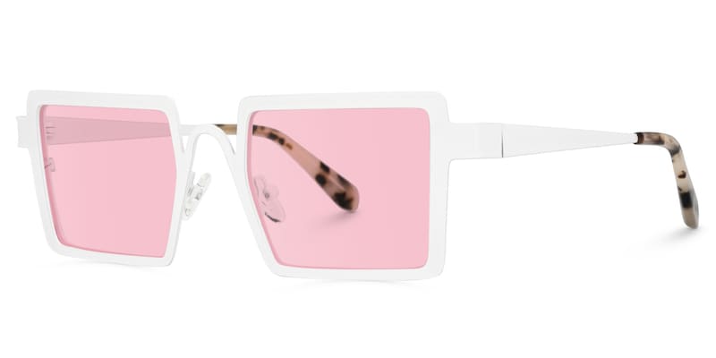 Cairbre - Rectangle White Sunglasses