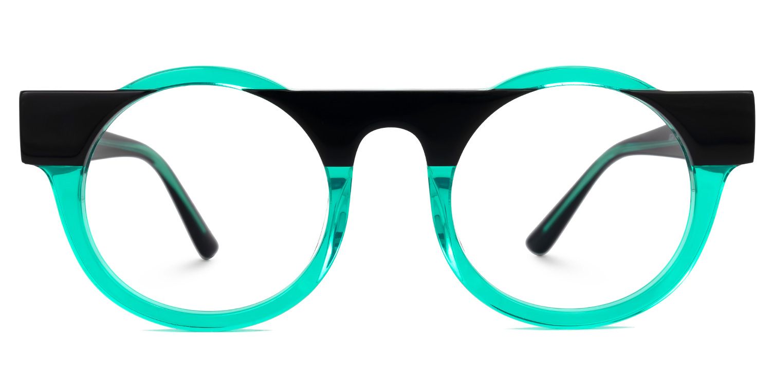 Egon - Round Green/Black Eyeglasses | Vooglam Angle View