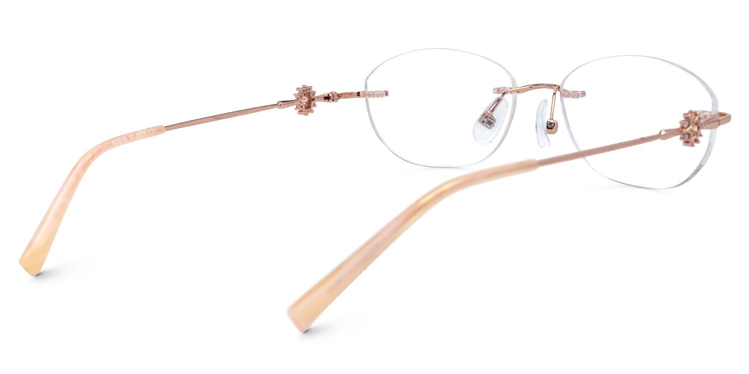 Fadheelat - Oval Gold Eyeglasses by Vooglam - Side View