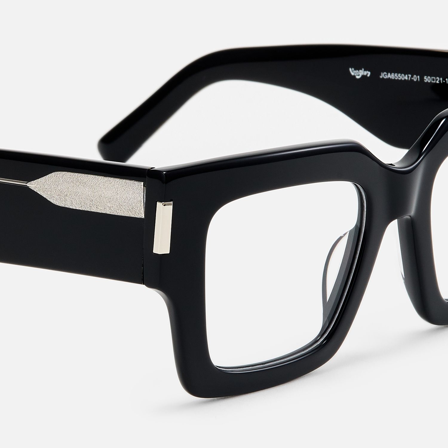 Vaeda - Square Black Eyeglasses | Vooglam Design Details
