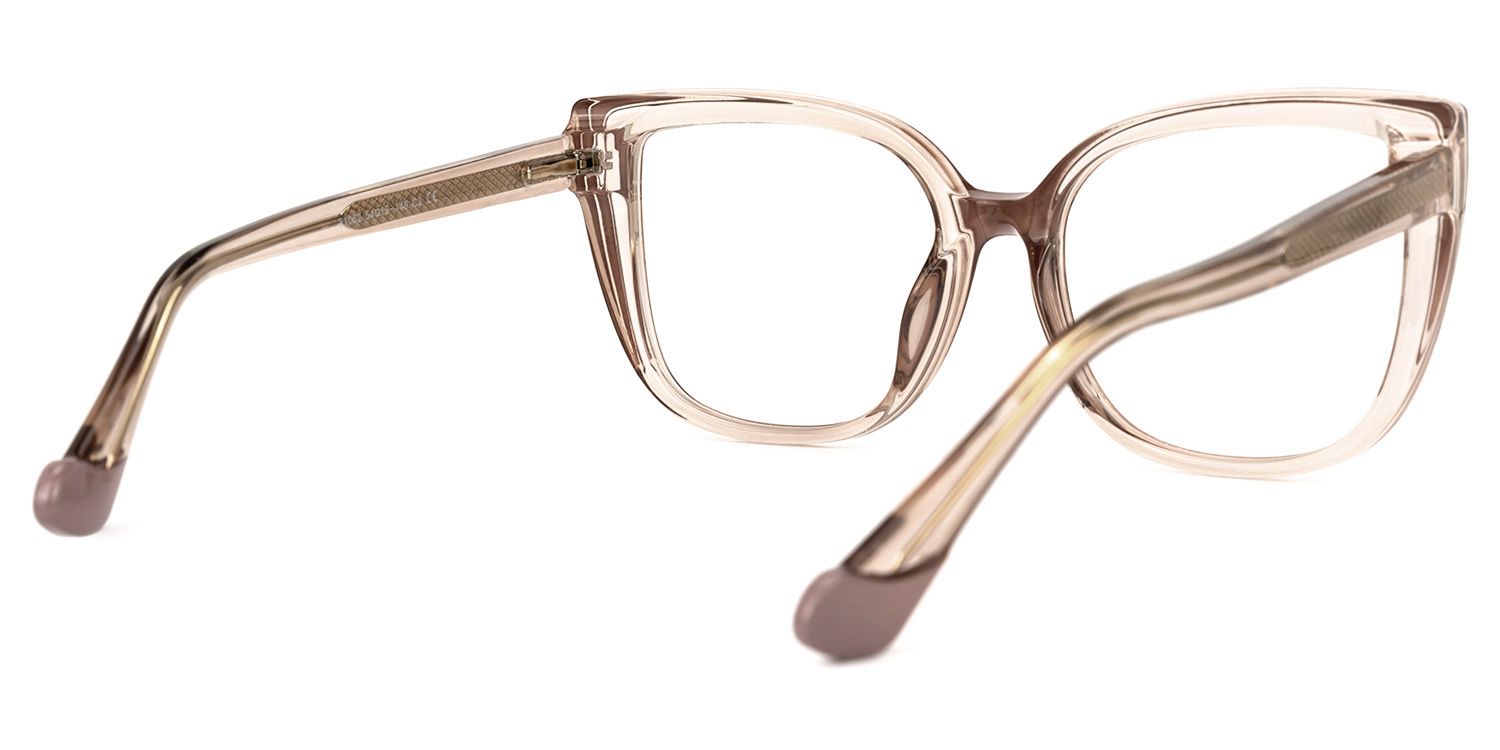 Darena - Cat Eye Brown Eyeglasses | Vooglam Side View