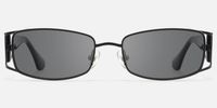 Wren - Effortlessly Cool Rectangle Black Sunglasses | Vooglam Angle View
