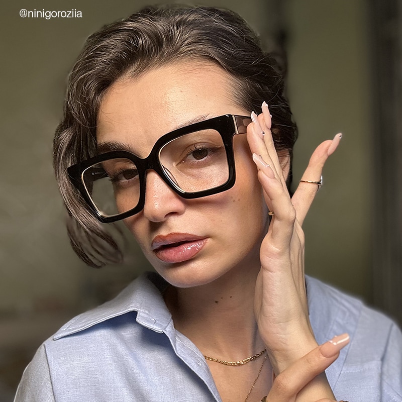 Ibrahim - Square Black Eyeglasses
