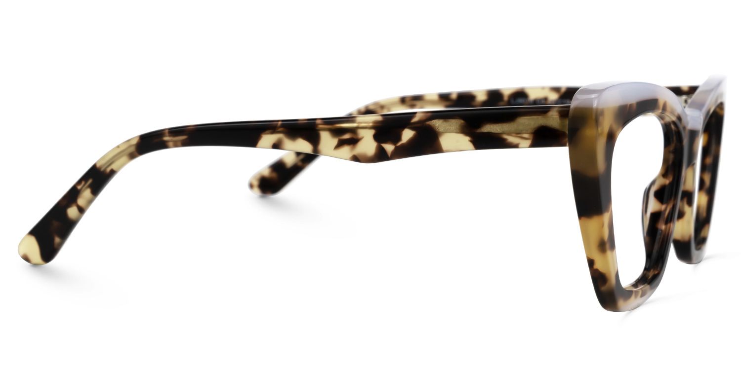 Demid - Cat Eye Yellow/Tortoise Eyeglasses by Vooglam - Product View 4
