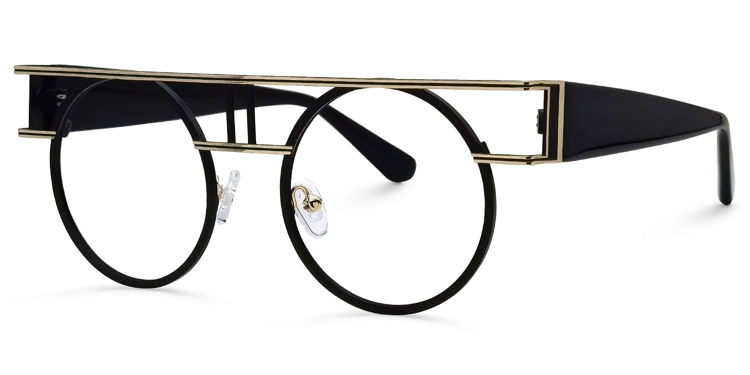 Ruthie - Aviator Black Eyeglasses | Vooglam Front View
