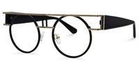 Ruthie - Aviator Black Eyeglasses | Vooglam Front View