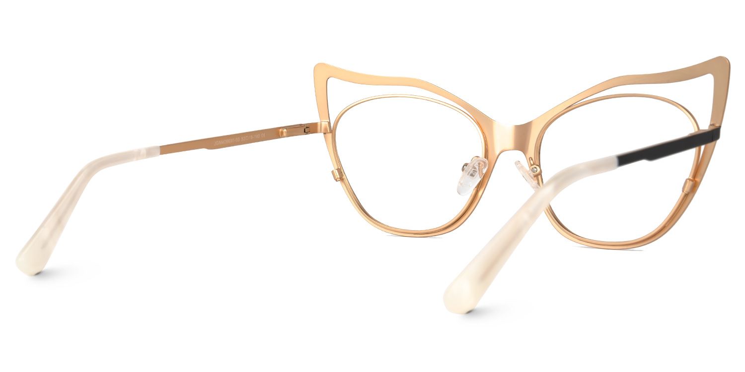 Baina - Cat Eye Black Eyeglasses | Vooglam Side View