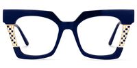 Admir - Square Blue Eyeglasses | Vooglam Angle View