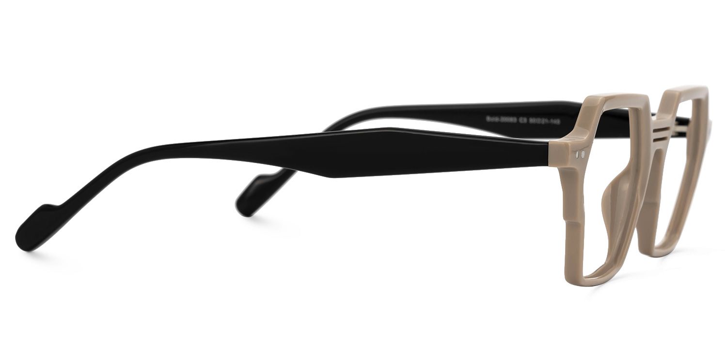 Hachiro - Geometric Brown Eyeglasses | Vooglam 4