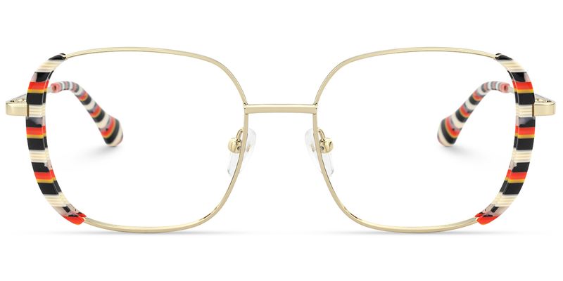 Milana - Square Black/Red Eyeglasses