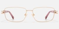 Veyra - Pink Gold Studded Glasses | Vooglam Angle View
