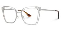 Fathiyya - Butterfly Silver Eyeglasses | Vooglam Front View