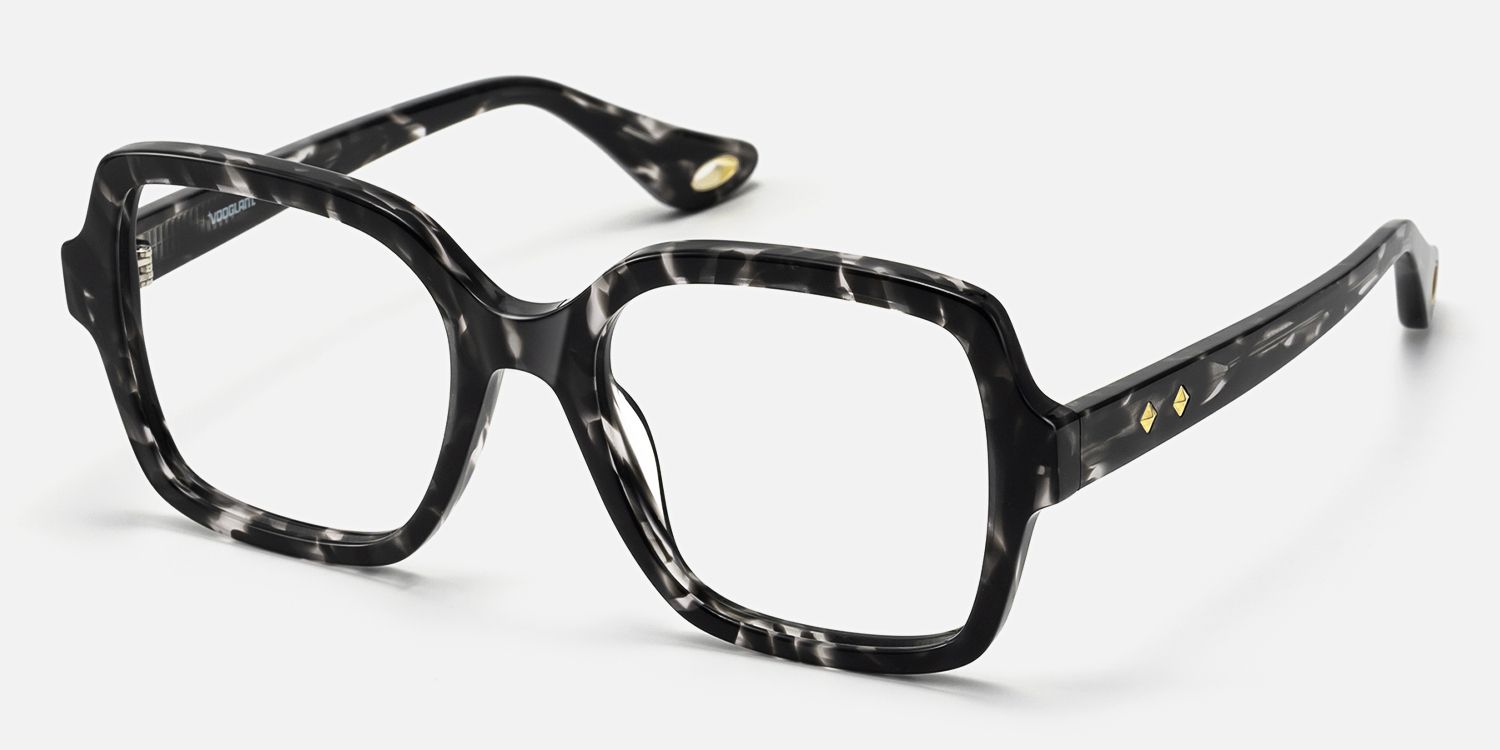 Meridian - Statement Square Black Eyeglasses | Vooglam Front View