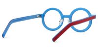 Rooney - Round Red/Blue Eyeglasses | Vooglam Side View