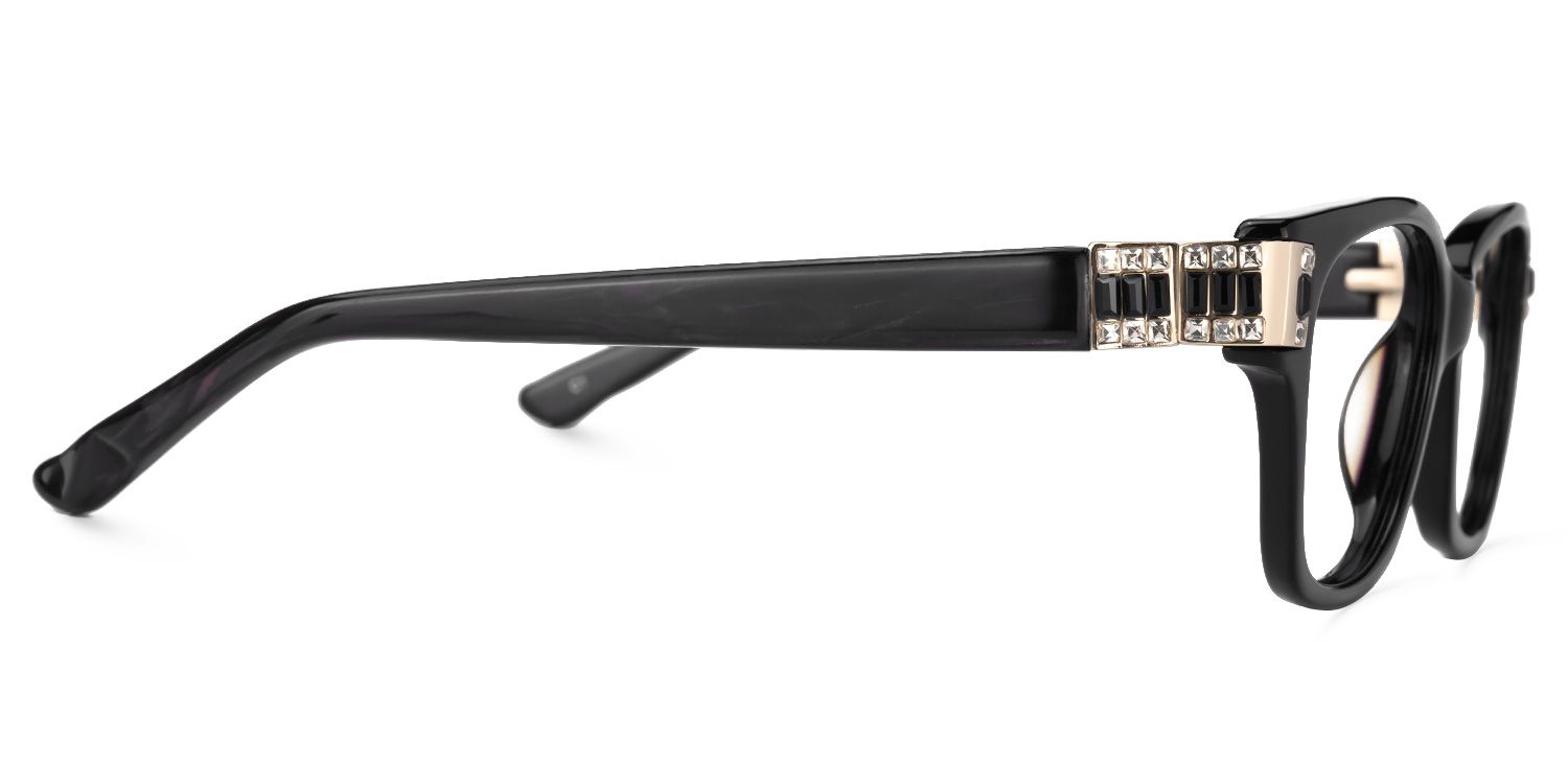 Elyse - Rectangle Black Eyeglasses | Vooglam 4