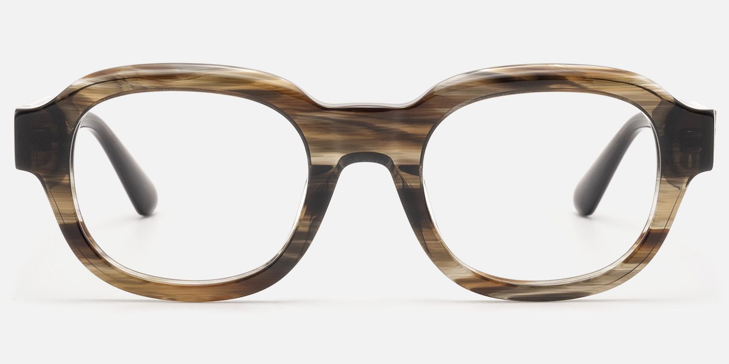 Eerie - Retro Brown Marble Wood Grain Glasses | Vooglam Angle View