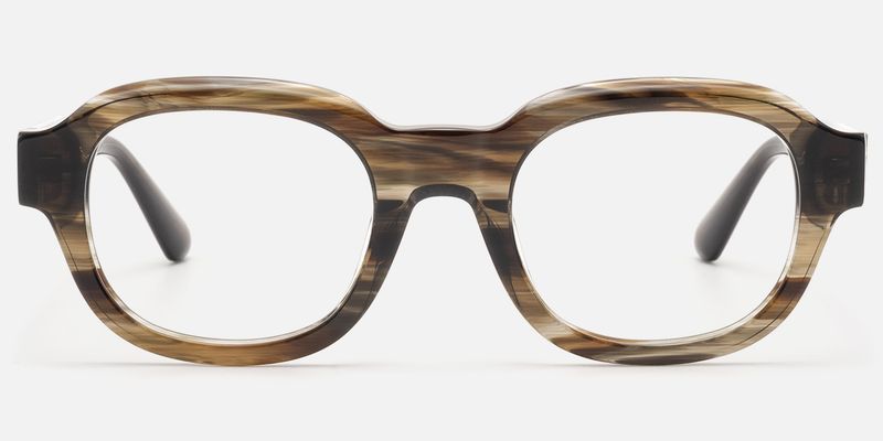 Eerie - Retro Brown Marble Wood Grain Glasses | Vooglam