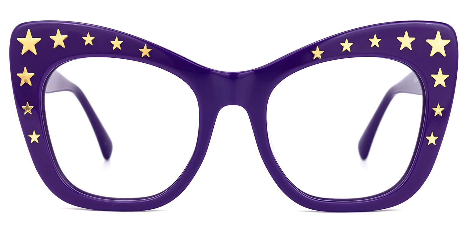Adoracion - Butterfly Purple Eyeglasses | Vooglam Angle View