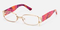 Gagenia - Rectangle Gold Eyeglasses | Vooglam Front View