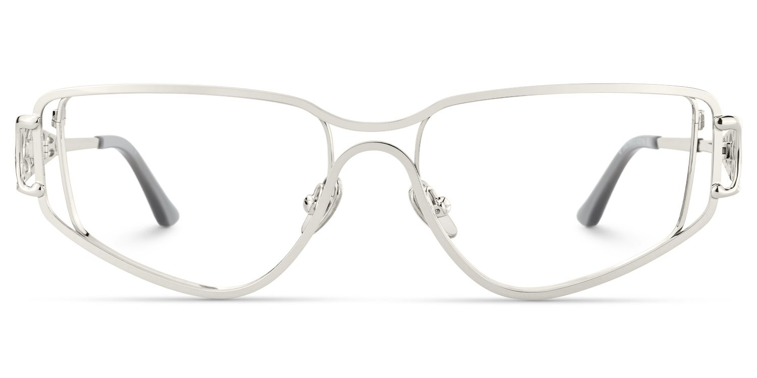 Sakina - Geometric Silver Eyeglasses product detail 2