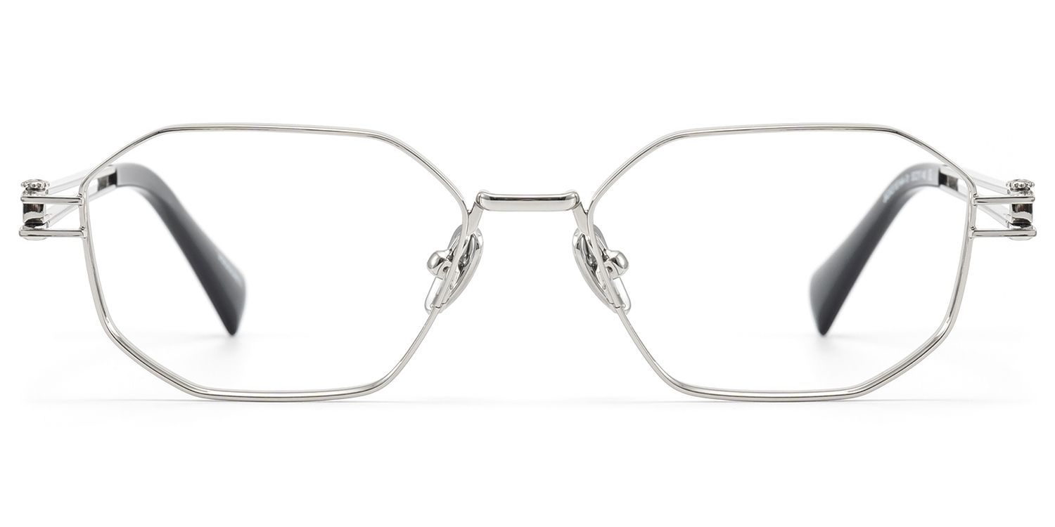 Frame Size of Loos - Silver Double Wire Temple Glasses with Screw| Vooglam