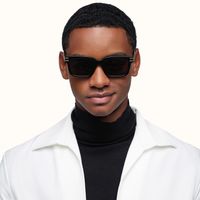 Anansi - Black Rectangle Sunglasses | Vooglam On Model 1