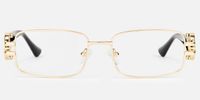 Aurae - Rectangle Gold Eyeglasses | Vooglam Angle View