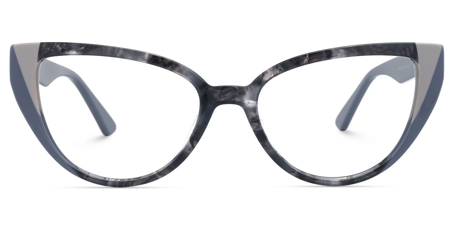 Demarion - Cat Eye Grey Eyeglasses | Vooglam Angle View