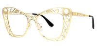 Adita - Cat Eye Gold Eyeglasses | Vooglam Front View