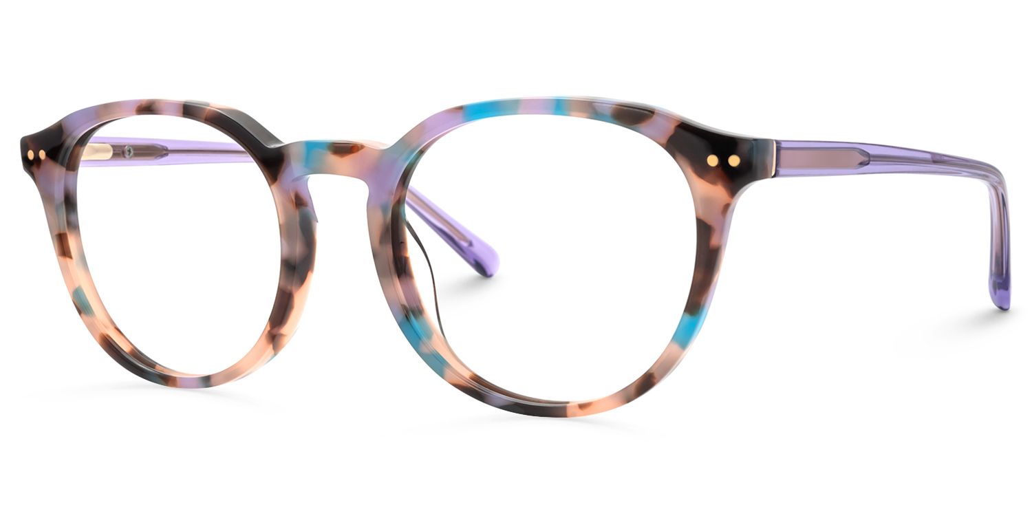 Hamida - Round Multicolor Eyeglasses | Vooglam Front View
